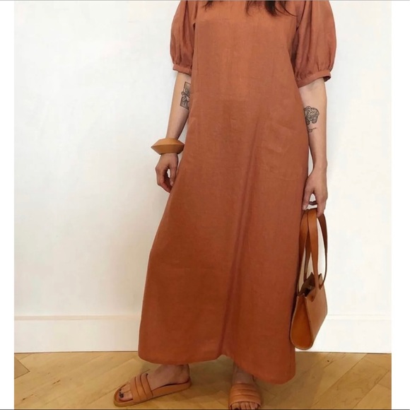 Town Clothing Dresses & Skirts - TOWN CLOTHING linen portobello dress in rust